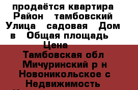 продаётся квартира › Район ­ тамбовский › Улица ­ садовая › Дом ­ 2в › Общая площадь ­ 27 › Цена ­ 750 - Тамбовская обл., Мичуринский р-н, Новоникольское с. Недвижимость » Квартиры продажа   